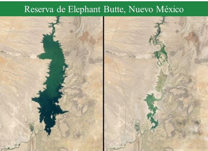 Foto 1: Evolución de la sequía en Reserva Elephant Butte
