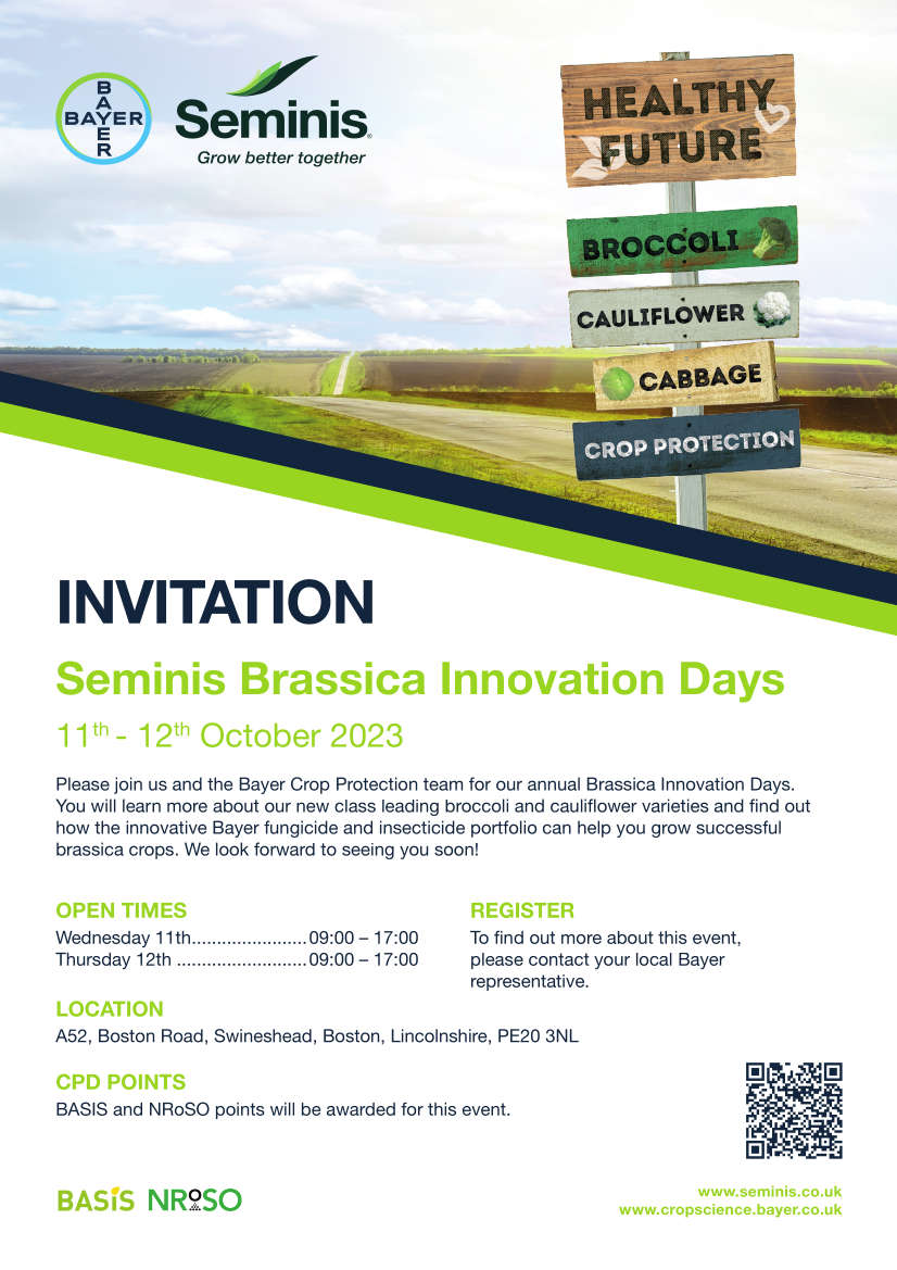 Invitation to Seminis Brassica Innovation Days 11th - 12th October 2023
